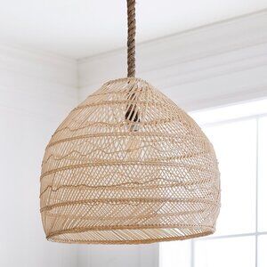 Pottery Barn Flora Rattan pendant light